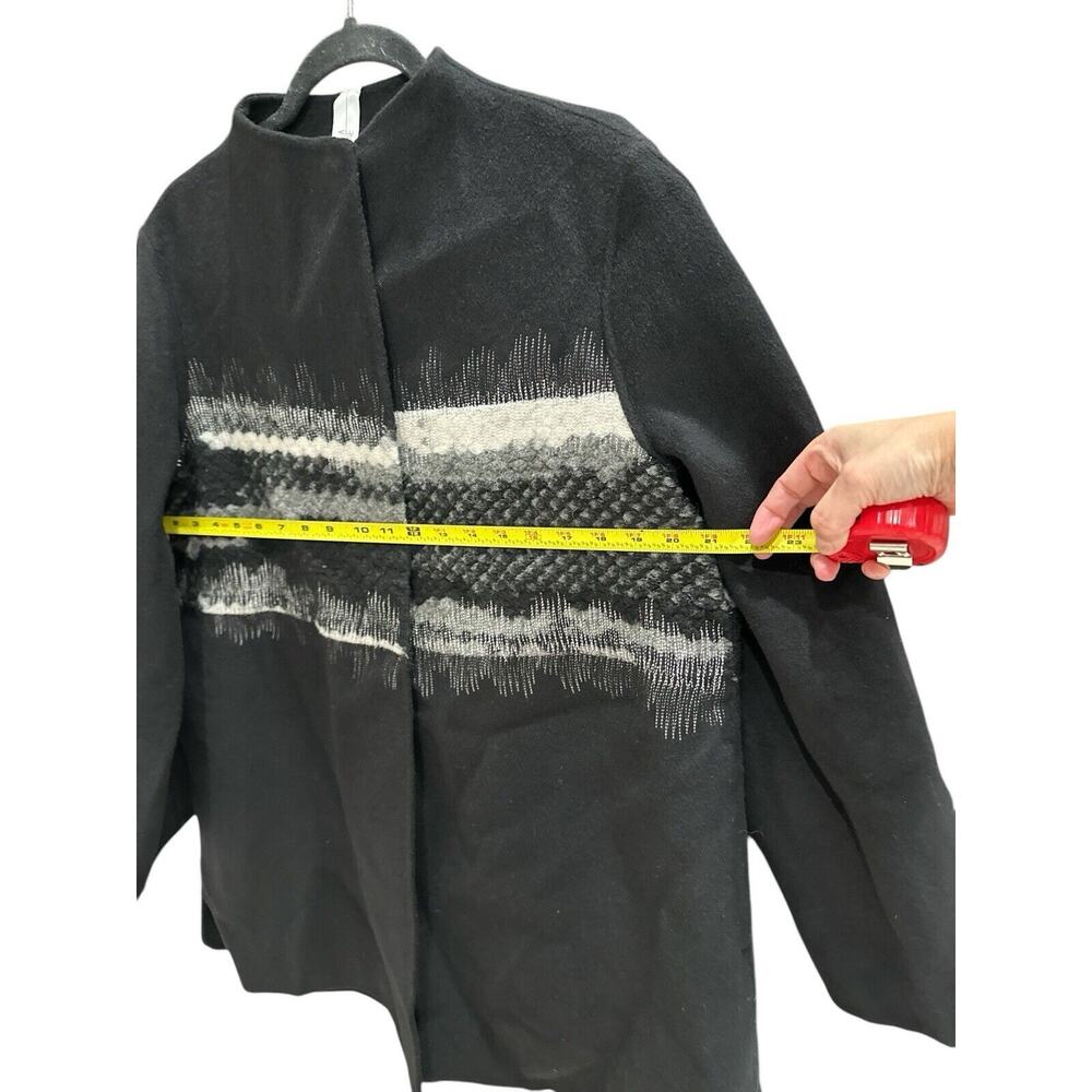 MARLA WYNNE WOOL BLEND EMBROIDERY TOPPER LONG SLEEVE COAT SIZE M - Picture 4 of 11